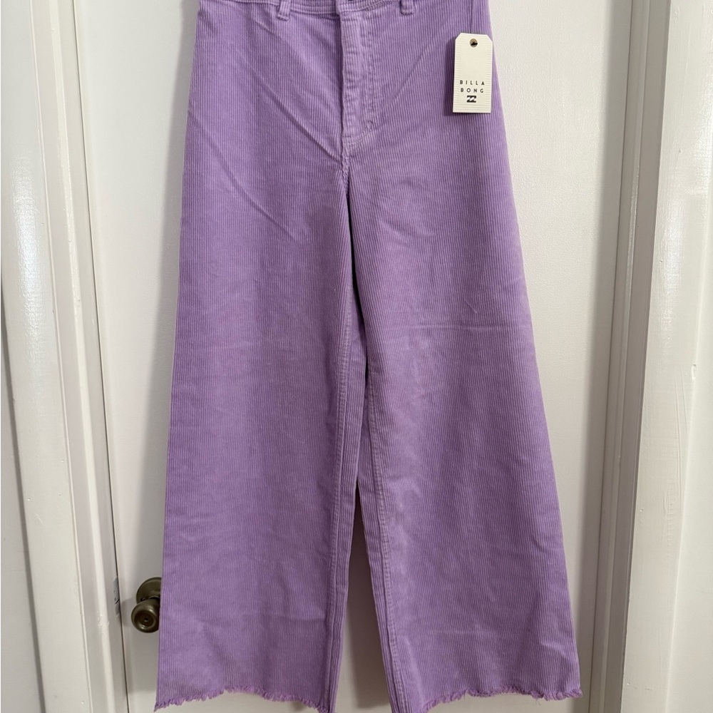 Purple Wide-Leg Corduroy Pants